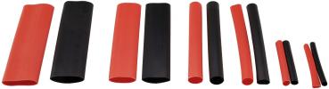Preview: Schrumpfschlauch-Sortiment, 142-teilig Plastikbox, klebend, Ratio 3:1, schw+rot