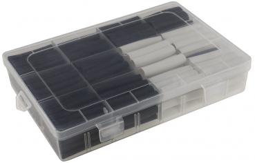 Preview: Schrumpfschlauch-Sortiment, 300-teilig Plastikbox, klebend, Ratio 3:1, schw+wei