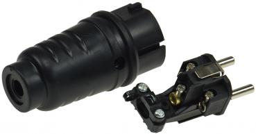 Preview: Schutzkontakt-Gummistecker für Außen 250V/16A, IP44