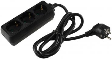 Preview: Schutzkontakt-Steckdosenleiste 3-fach 3600W, 1,4mKabel, schwarz