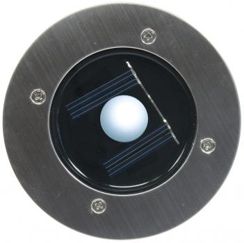 Preview: Solar LED Bodenstrahler "CTB-R", rund ØxH 10x4cm, IP44, Edelstahl-Front