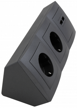 Steckdosenblock McPower "Flair" anthrazit, 2-fach Schutzkontakt + 2x USB