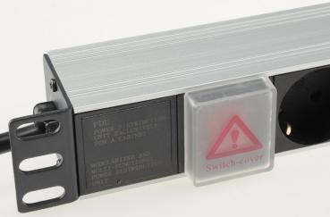 Preview: Steckdosenleiste für Rackeinbau, 8-fach 19", max. 3500Watt / 16A, mit Schalter