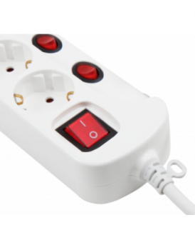 Preview: Steckdosenleiste McPower, 3-fach mit Einzelschaltung, 1,5m Zuleitung