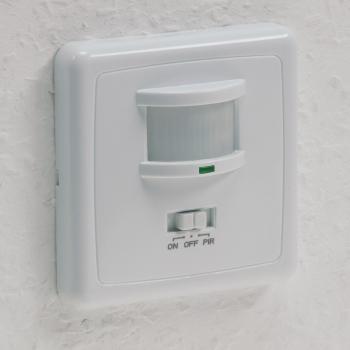 Preview: Unterputz PIR-Bewegungsmelder 160° LED geeignet, 3-Draht Technik, weiß