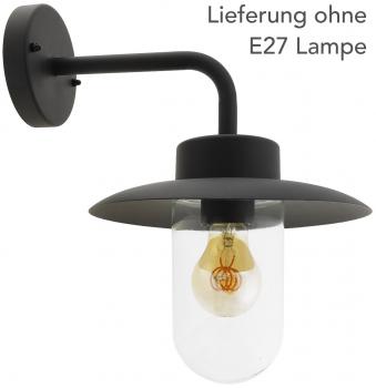 Wandleuchte "LEVADA-W" IP44, Anthrazit Alu + Glas, E27 Sockel, 230V