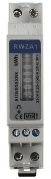 Preview: Wechselstromzähler für DIN Trägerschiene 1-phasig 5A, 161-300V, 1TE, analog RZW