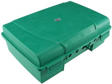 Preview: Wetterfeste Garten-Kabelbox, IP55 verschließbar, 35x24x12cm, grün