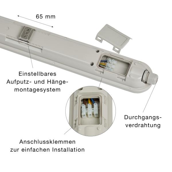 LED Feuchtraumleuchte LIMEA GIGANT weiß 38Watt 120cm kaltweiß