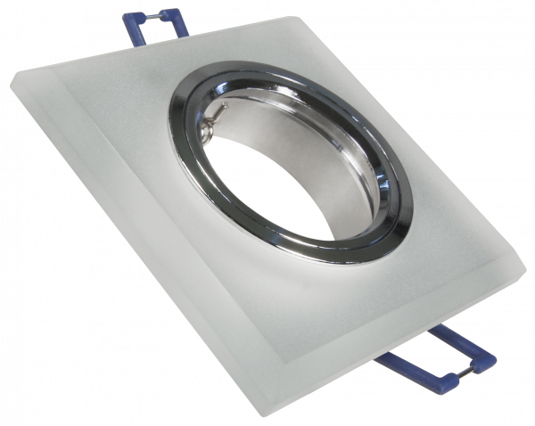 Einbaurahmen McShine Kristallglas eckig, Milchglas, 90x90mm