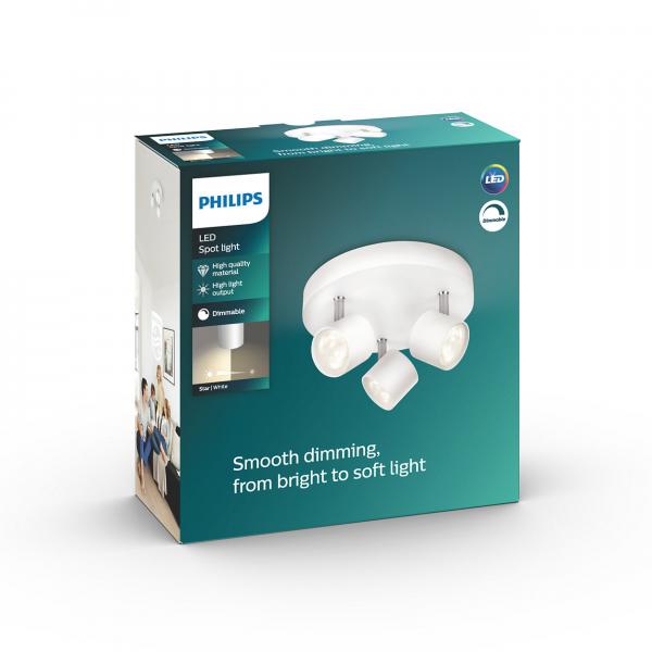 Philips myLiving LED Spot Star 3x4,5W weiß