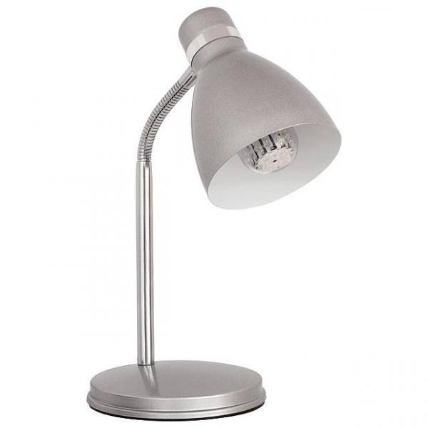 Schreibtischleuchte mit E14 Sockel in Silber