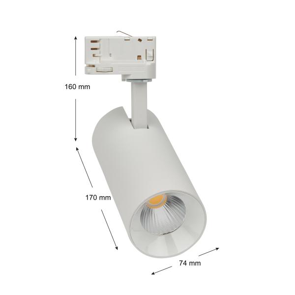 Andromeda 3-Phasen-Strahler LED in Weiß 25W